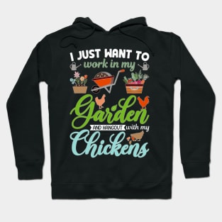 Garden And Chickens Funny Gardener Gardening Chicken Farmer Hoodie